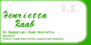 henrietta raab business card